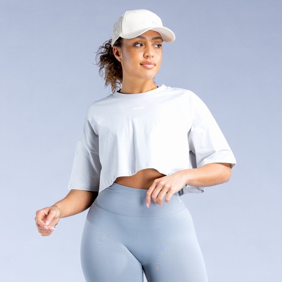 Dfyne Revive Crop Tricko Damske Siva | 42680SYRV