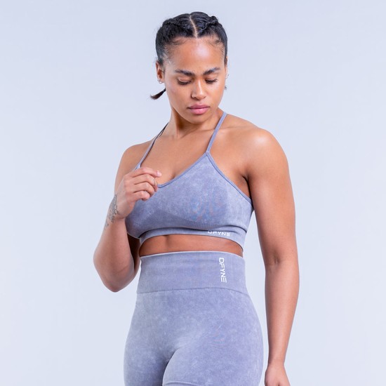 Dfyne Valkyrie Acid Wash Sportove Podprsenky Damske Siva Biele | 76284PXDB