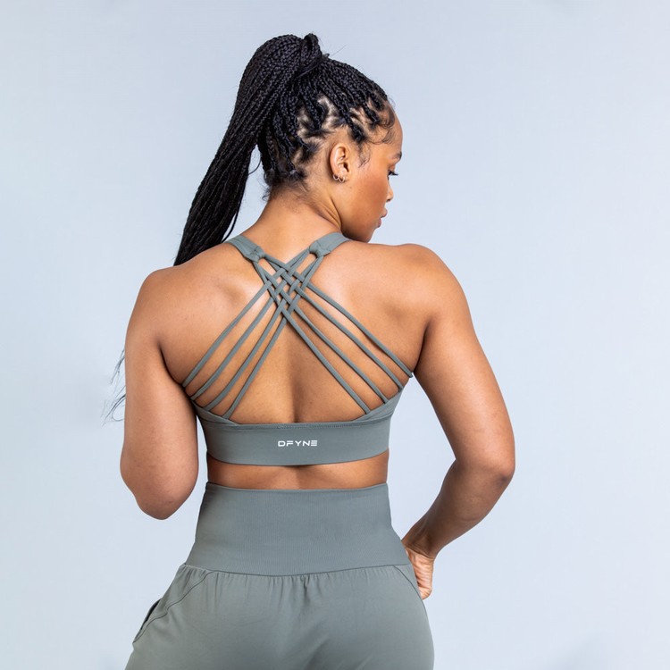 Dfyne Origin Medium-Support Sportove Podprsenky Damske Zelene | 26379FBIT