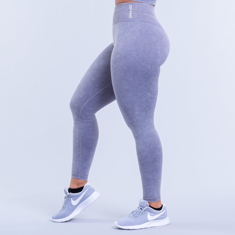 Dfyne Valkyrie Acid Wash Leginy Damske Siva Biele | 51239PIVL